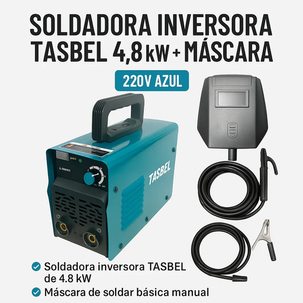 Máquina de Soldar 220V – 4.8 kW + Máscara Automática Incluida
