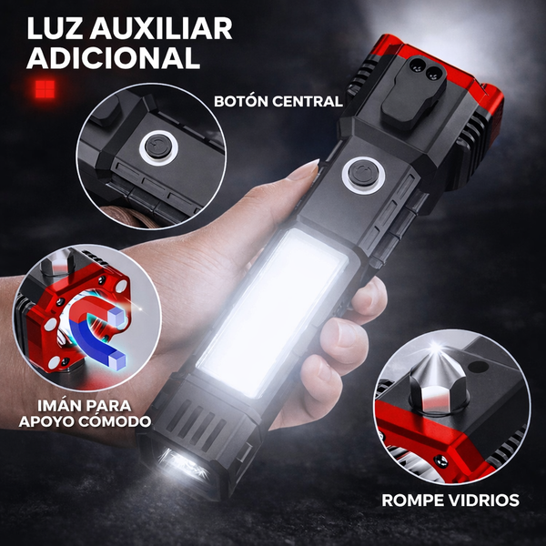 Linterna Multifuncional 4 en 1 – Seguridad y Potencia en Todo Momento🔦🌿
