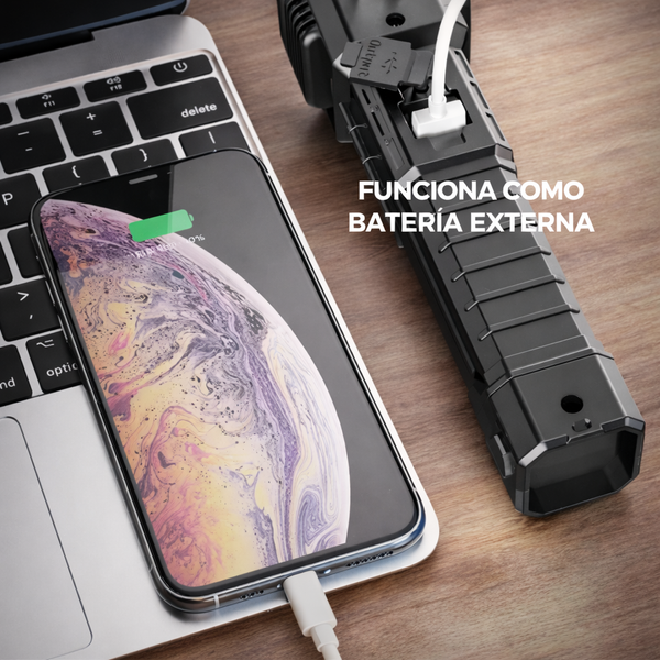 Linterna Multifuncional 4 en 1 – Seguridad y Potencia en Todo Momento🔦🌿