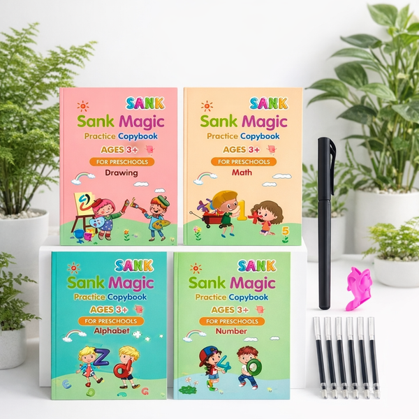 Set de 4 Libros Mágicos de Caligrafía Sank