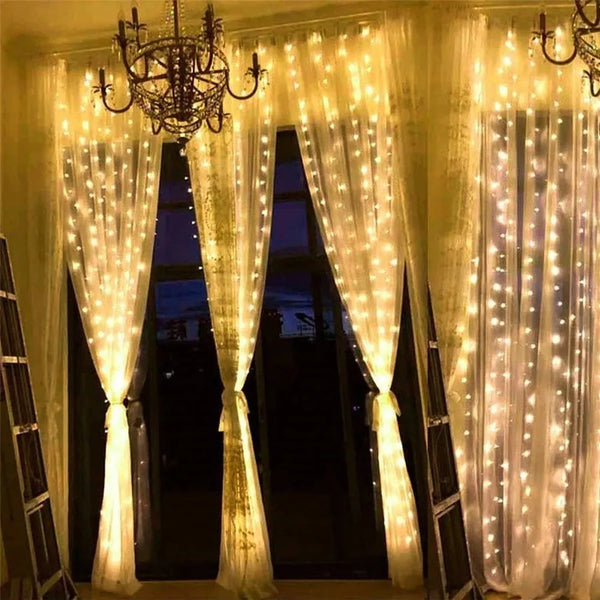 Cortina LED Solar de Cascada 3x2 Metros
