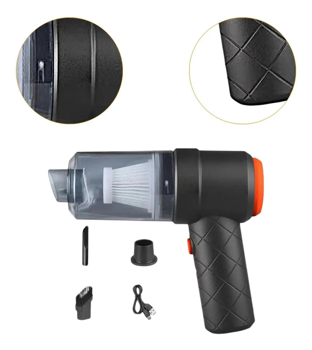 Aspiradora Portátil para Auto 2 en 1 – Succión Potente + Soplador